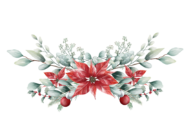 Watercolor Christmas bouquet png