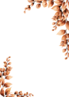 acuarela marrón de eucalipto enmarcado png