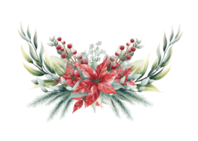 Watercolor Christmas bouquet png