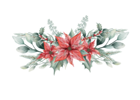 Watercolor Christmas bouquet png