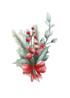 Watercolor Christmas bouquet png