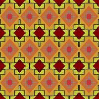 brown seamless geometric ethnic pattern with shapes vector