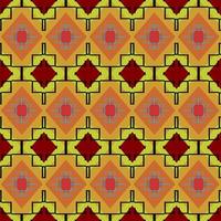 brown seamless geometric ethnic pattern with shapes vector