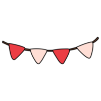 Party triangle flags for love, Valentine element png