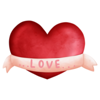 Love heart, heart hand drawn illustration png