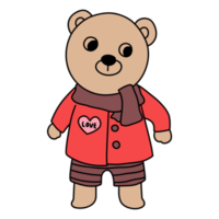 Bear in Love, Valentine Bear hand drawn illustration png