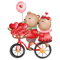 paarbär verliebt, valentine bär handgezeichnete illustration png
