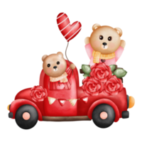 Couple Bear in Love, Valentine Bear hand drawn illustration png