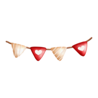 Party triangle flags for love, Valentine element png