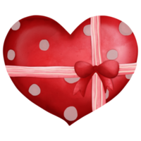 caixa de presente de coração, ilustração desenhada de mão de coração png