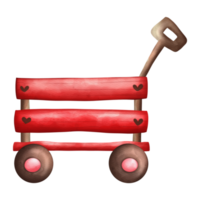 Wooden cart hand drawn png