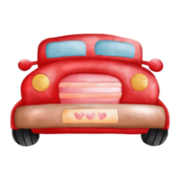 schattig Valentijnsdag dag wijnoogst oppakken vrachtauto hand- getrokken romantisch illustratie voor valentijnsdag dag png