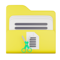 3d cut folder icon png