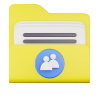 3d share folder group icon illustration png