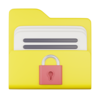 3d lock folder icon png