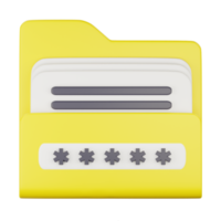 3d folder protected with password icon png