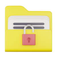 3d unlock folder icon png