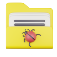 3d folder with bug icon png