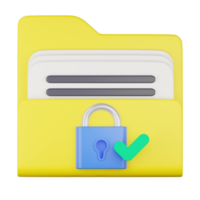 3d secure lock folder icon png