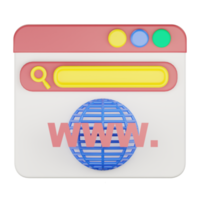 3d website search icon illustration png