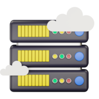 3d cloud server icon illustration png