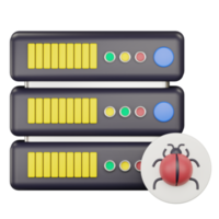 3d server bug icon illustration png