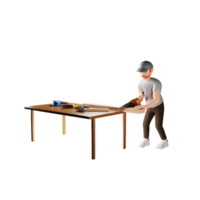 Male Carpenter 3D Character Illustration png