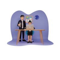 Business Training 3D Character Illustration png