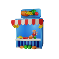 Farmer Selling Agricultural Products 3D Character Illustration png