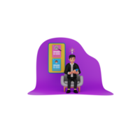 Job Recruitment Application 3D Character Illustration png