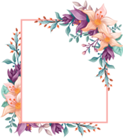 arrangement de fleurs orange avec style aquarelle png