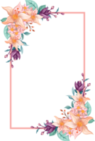 oranje bloem arrangement met waterverf stijl png