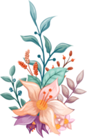 Orange Flower Arrangement with watercolor style png