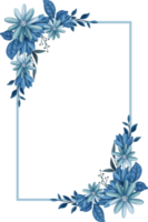 blauw bloemen boeket met waterverf png