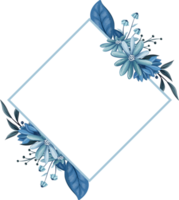 buquê floral azul com aquarela png