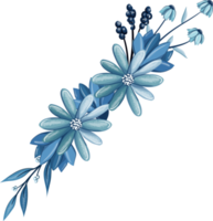 blu floreale mazzo con acquerello png