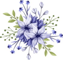 Purple Floral Bouquet With Watercolor png