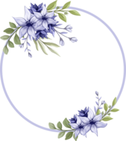 ramo floral morado con acuarela png