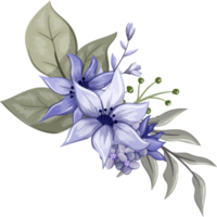 Lila Blumenstrauß mit Aquarell png