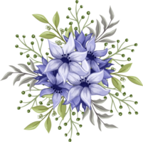 viola floreale mazzo con acquerello png