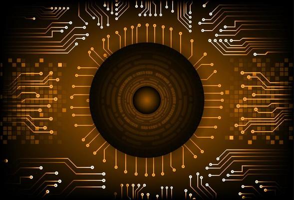 Modern Cybersecurity Technology Background with Eye