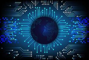 Modern Cybersecurity Technology Background with Blue Globe vector