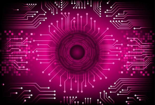 Modern Cybersecurity Technology Background with Eye