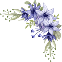 ramo floral morado con acuarela png