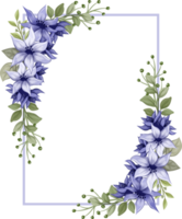 ramo floral morado con acuarela png