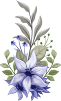lila blommig bukett med vattenfärg png
