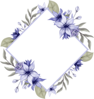 ramo floral morado con acuarela png