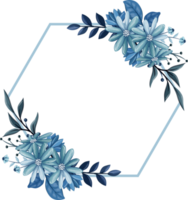 Blue Floral Bouquet With Watercolor png