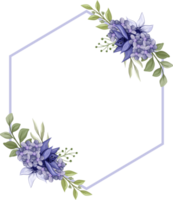 ramo floral morado con acuarela png