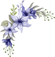 viola floreale mazzo con acquerello png